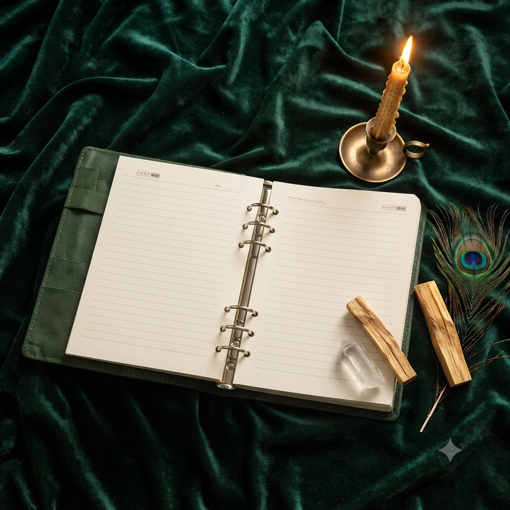Carnet Grimoire Cuir Vintage – Soleil & Arbre de Vie